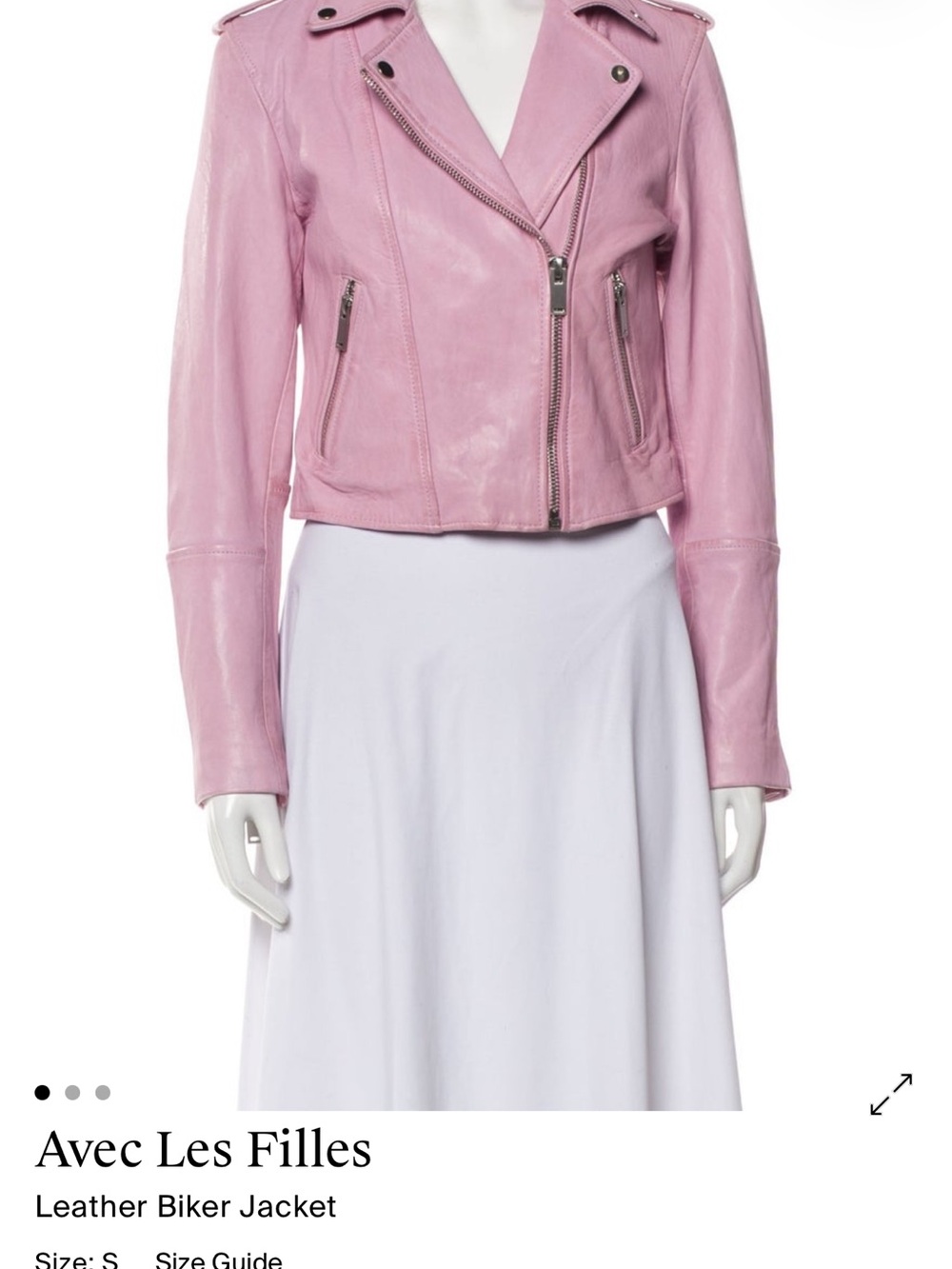 NWT Avec Les Filles Soft Pink 100% Leather Jacket